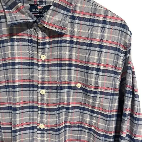 (Sold)VINEYARD VINES NWT Mens Slim Longshore Flannel Button Down Shirt, L - Picture 2 of 8